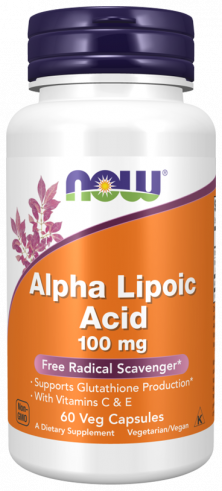 NOW Alpha Lipoic Acid 100 mg, Альфа-липоевая кислота 100 мг, 60 капсул