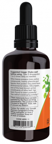 NOW Olive Leaf Glycerite, Глицерат листьев оливы, 59 мл