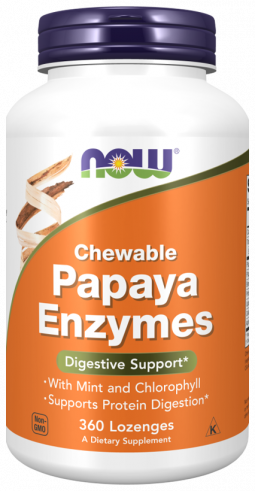 NOW Papaya Enzyme, Папайя Фермент, 360 таблеток