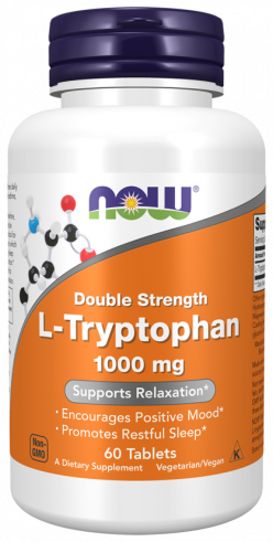 NOW Double Strength L-Tryptophan, Двойная Сила L-Триптофан, 60 таблеток
