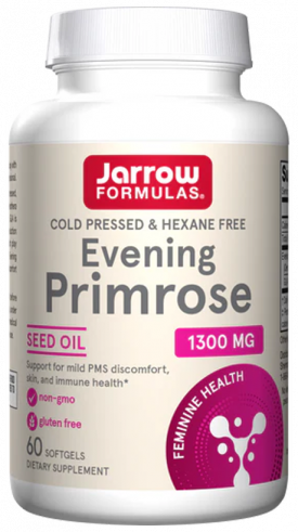 Jarrow Formulas Evening Primrose 1300 mg, Примула вечерняя 1300 мг, 60 капсул