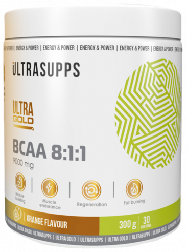 Ultrasupps Ultra Gold BCAA 8:1:1, Ультра Голд БЦАА 8:1:1, 300 грамм