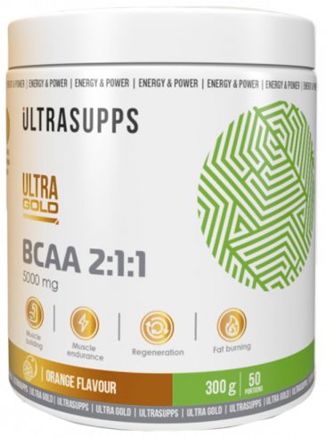 Ultrasupps Ultra Gold BCAA 2:1:1, Ультра Голд БЦАА 2:1:1, 300 грамм