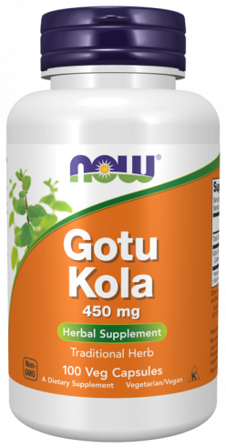 NOW Gotu Kola 450 mg, Готу Кола 450 мг, 100 капсул