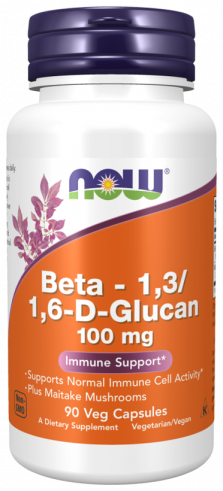 NOW Beta-1,3/1,6-D-Glucan, Бета-1,3/1,6-D-Глюкан, 90 капсул