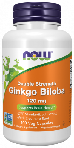 NOW Ginkgo Biloba, Гинкго Плюс, 100 капсул