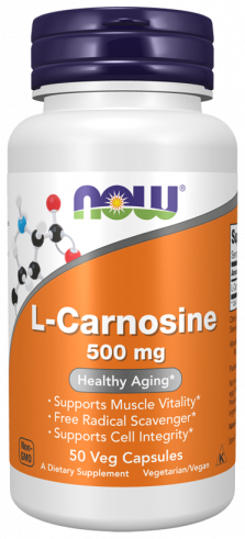 NOW L-Carnosin 500 mg, L-Карнозин 500 мг, 50 капсул