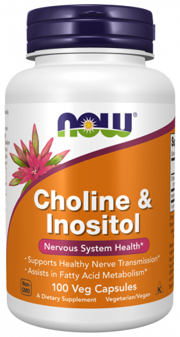 NOW Choline and Inositol 500 mg, Холин и Инозитол 500 мг, 100 капсул
