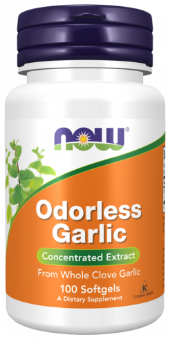 NOW Odorless Garlic, Чеснок без запаха, 100 капсул