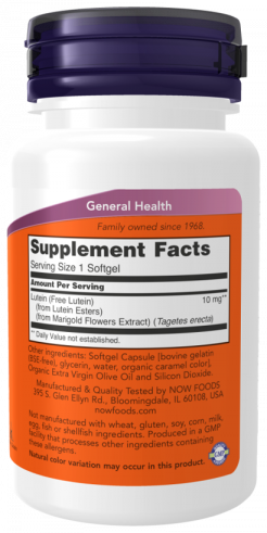 NOW Lutein Esters, Лютеин Эстерс, 60 капсул