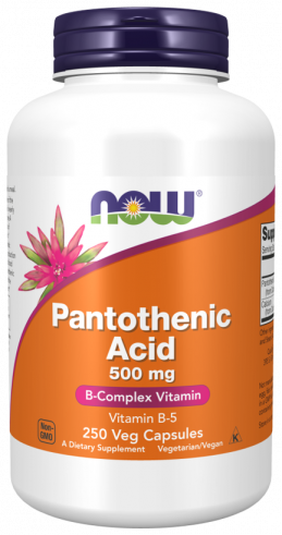 NOW Pantothenic Acid, Пантотеновая кислота, 250 капсул