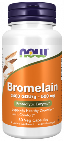NOW Bromelain, Бромелайн, 60 капсул