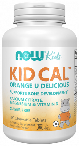 NOW Kid Cal Chewables, Детский витаминный кальций, 100 таблеток