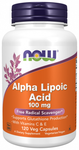 NOW Alpha Lipoic Acid 100 mg, Альфа-липоевая кислота 100 мг, 120 капсул