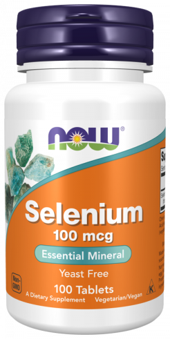 NOW Selenium 100 mcg, Селен 100 мкг, 100 таблеток
