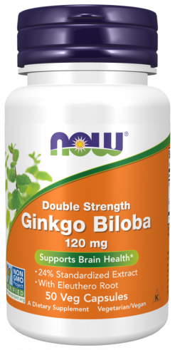 NOW Ginkgo Biloba, Гинкго Плюс, 50 капсул