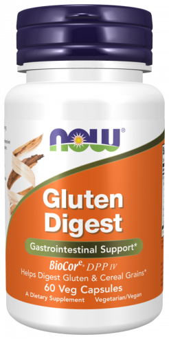 NOW Gluten Digest, Комплекс пищеварительных ферментов, 60 капсул