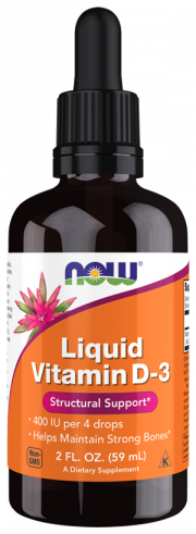 NOW Liquid Vitamin D-3 400 IU for children, Витамин D3 400 МЕ в каплях для детей, 59 мл