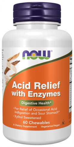 NOW Acid Relief with Enzymes, Эсид Релиф, 60 таблеток