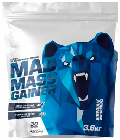 Siberian Nutrogunz Заряд энергии Масс Гейнер GLS, 3600 грамм