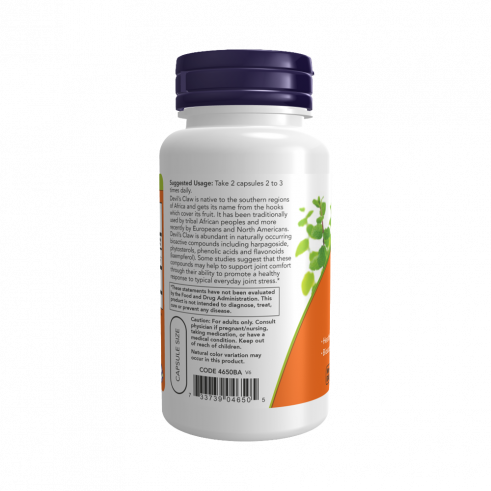 NOW Devil's Claw Root, Экстракт корня Когтя Дьявола, 100 капсул