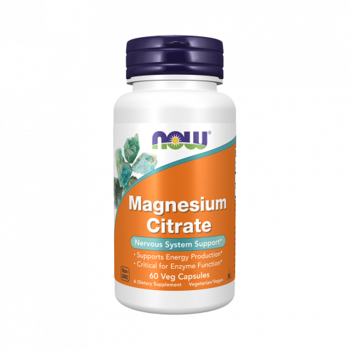NOW Magnesium Citrate, Магния цитрат, 60 капсул