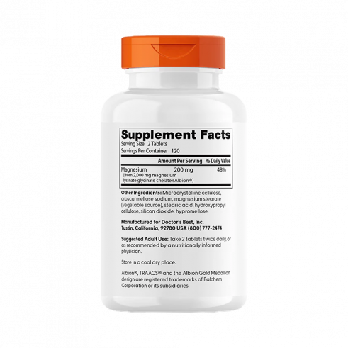 Doctor's Best High Absorption Magnesium, Магния Хелат, 240 таблеток