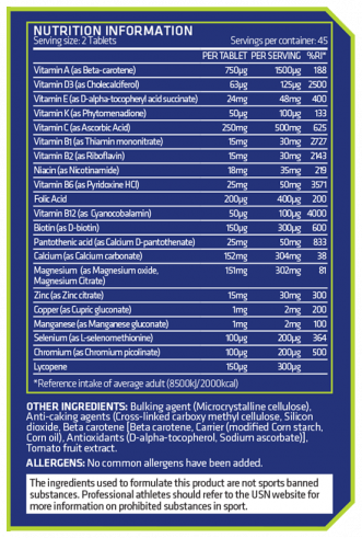 USN Men's Multi, Мен'с Мульти, 90 таблеток