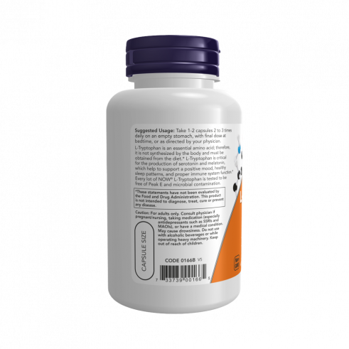 NOW L-Tryptophan 500 mg, L-Триптофан 500 мг, 120 капсул
