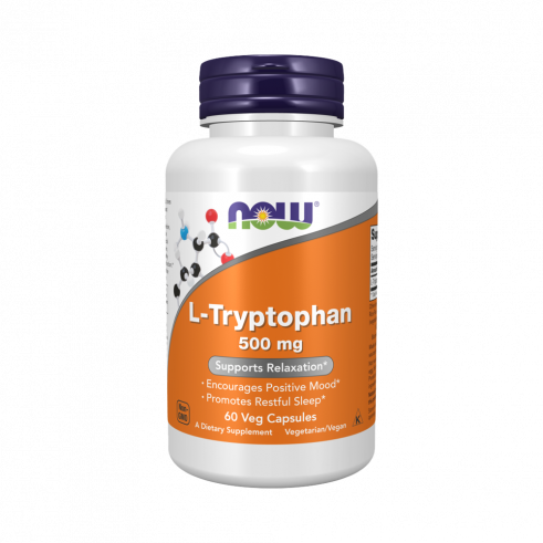 NOW L-Tryptophan 500 mg, L-Триптофан 500 мг, 60 капсул