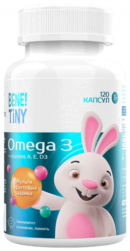 Bene! Tiny Детская Омега 3 Кук Ля Кук, 120 капсул