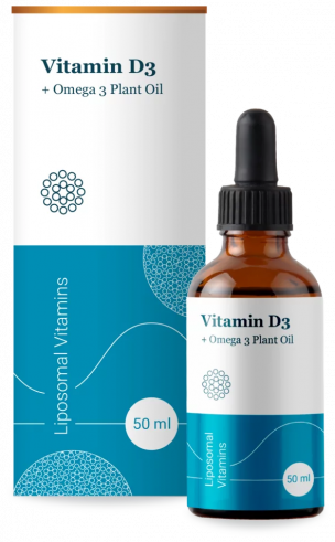 Liposomal Vitamins Vitamin D3 + Omega 3 Plant Oil, Липосомальный витамин D3 + растительный комплекс Омега 3, 50 мл