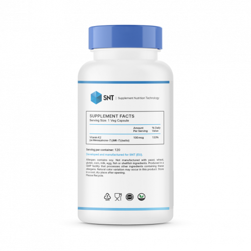 SNT Vitamin K-2 MK-7, Витамин К-2 МК-7, 120 капсул