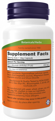 NOW Noni 450 mg, Нони 450 мг, 90 капсул