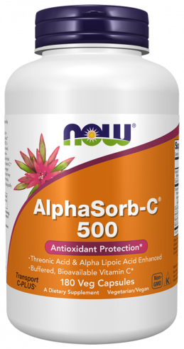 NOW AlphaSorb-C 500, Супер Витамин-С 500, 180 капсул