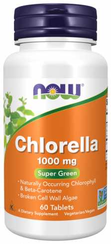 NOW Chlorella, Хлорелла, 60 таблеток