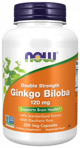 NOW Ginkgo Biloba, Гинкго Плюс, 200 капсул