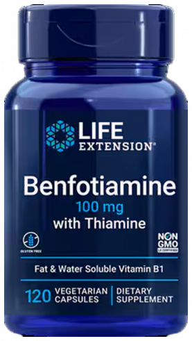 Life Extension Benfo Tiamine with Thiamine, Бенфо с тиамином, 120 капсул