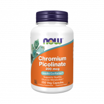 NOW Chromium Picolinate 200 mcg, Хрома Пиколинат 200 мкг, 250 капсул