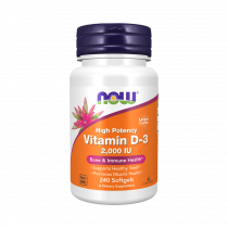 NOW High Potency Vitamin D-3 2000 IU, Высокоэффективный витамин Д-3 2000 МЕ, 240 капсул