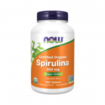 NOW Spirulina 500 mg, Спирулина 500 мг, 500 таблеток