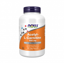 NOW Acetyl L-Carnitine 500 mg, Ацетил L-Карнитин 500 мг, 200 капсул