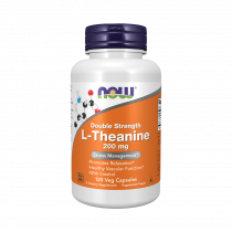 NOW Double Strenght L-Theanine 200 mg, Двойная сила L-Теанина 200 мг, 120 капсул
