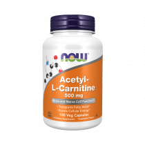 NOW Acetyl L-Carnitine 500 mg, Ацетил L-Карнитин 500 мг, 100 капсул