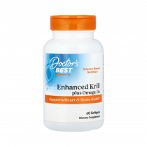 Doctor's Best Enhanced Krill plus with Omega 3s, Омега-3 из масла антарктического криля и рыб, 60 капсул