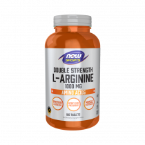 NOW Double Strength Arginine 1000 mg, Аргинин Двойная сила 1000 мг, 180 таблеток