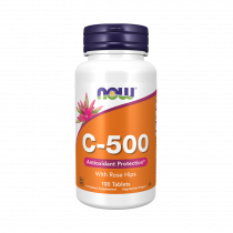 NOW C-500 with Rose Hips, C-500 c Шиповником, 100 таблеток