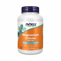 NOW Magnesium Citrate 200 mg, Магния Цитрат 200 мг, 100 таблеток
